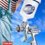 پيستوله (رنگپاش)ايتالكو H-1001 A-LVMP-سه تنظيم-حرفه اي كاسه رو پلاستيكي 600CC-سوزن 1.3