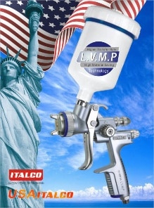 H1001_A_LVMP_1.3_MM_ITALCO.jpeg پيستوله (رنگپاش)ايتالكو H-1001 A-LVMP-سه تنظيم-حرفه اي كاسه رو پلاستيكي 600CC-سوزن 1.3 - تصویر 1